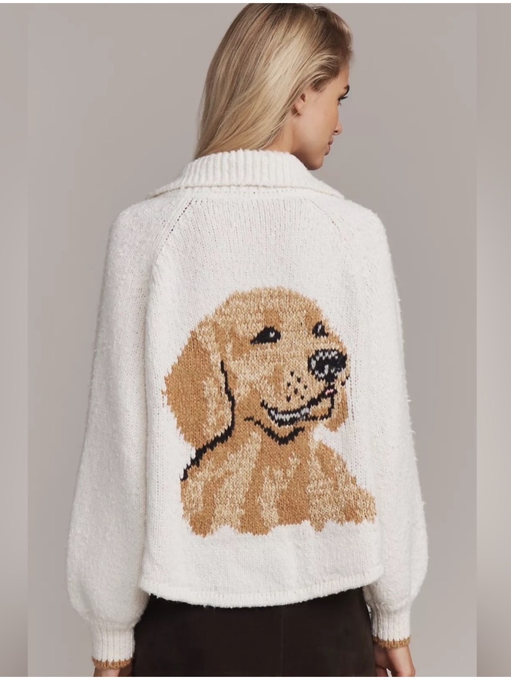 Anthropologie Pilcro Jesse Dog Icon Cardigan Sweater - Picture 9 of 9